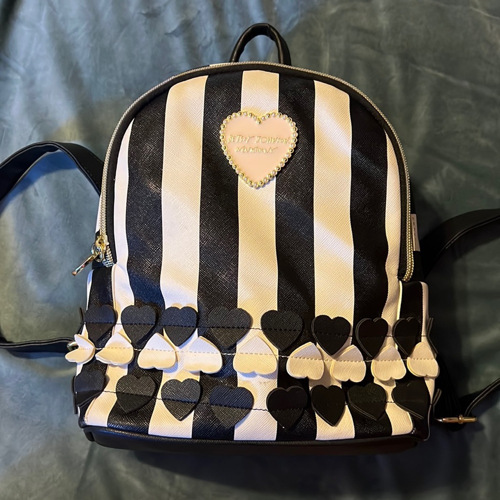 Betsy Johnson Small striped backpack